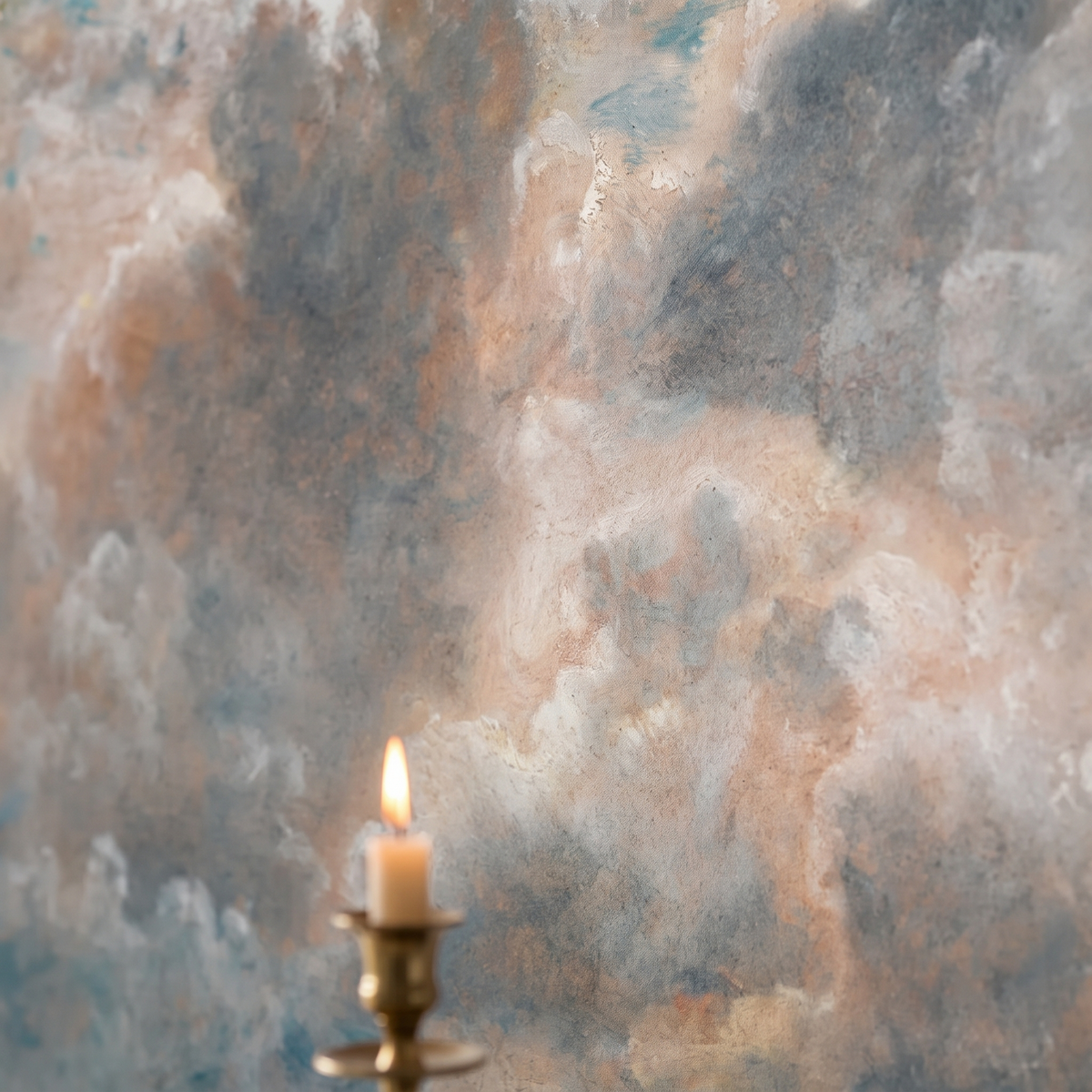 Détail du papier peint panoramique Ciel de nuages, gris rosé, papier intissé mat