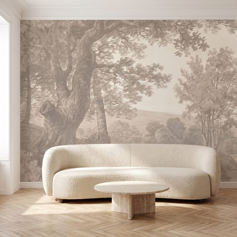 Grand arbre en grisaille