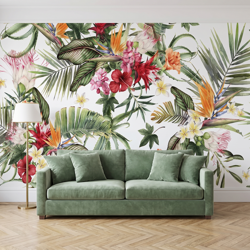 Hibiscus et oiseaux de paradis